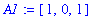 A1 := [1, 0, 1]
